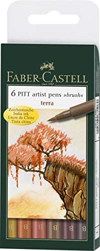 Faber Castell Pitt Artist Pen Terra Set 6